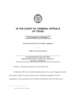 in the court of criminal appeals of texas