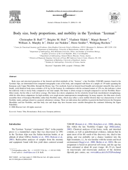 Body size, body proportions, and mobility in the Tyrolean ``Iceman``