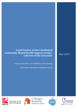 Good Practice in Peer-Facilitated Community Mental