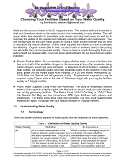 Choosing Your Fertilizer Based on Your Water Quality