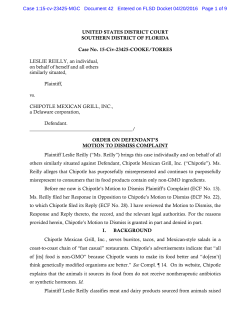 Order. - Food Litigation News