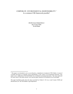 CORPORATE ENVIRONMENTAL RESPONSIBILITY