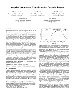 Adaptive Input-aware Compilation for Graphics Engines
