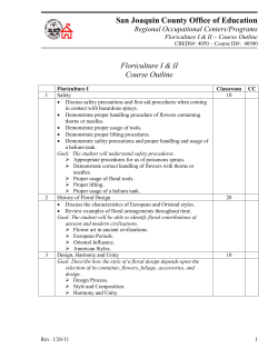 Floriculture Course Outline - San Joaquin County Office of Education