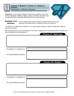 Allusion #1: Mythology Example of an Allusion: Allusion #2: Religion