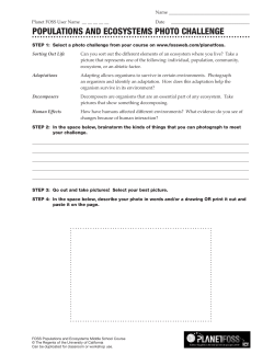 populations and ecosystems photo challenge