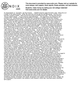 An interpretation of Sympathy By Paul Dunbar I KNOW what th