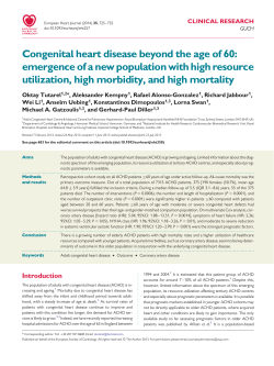 Congenital heart disease beyond the age of 60