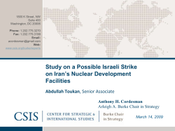 Study on a Possible Israeli Strike on Iran`s Nuclear Development