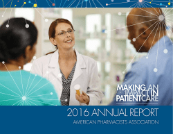 2016 annual report - American Pharmacists Association