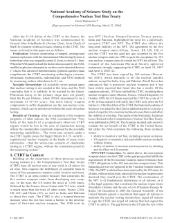 National Academy of Sciences Study on the Comprehensive