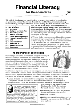 Financial Literacy for Co-operatives