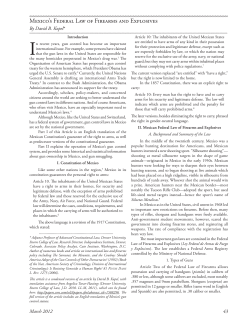 Mexico`s Federal Law of Firearms and Explosives