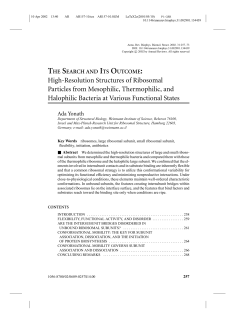 High-Resolution Structures of Ribosomal Particles from Mesophilic