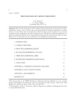 the evolution of carnot`s principle - Probability Theory As Extended