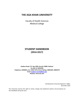 student handbook - The Aga Khan University