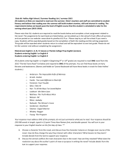 Dixie M. Hollins High School / Summer Reading List / summer 2015