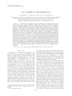 Low mortality in tall tropical trees