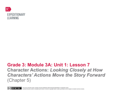 Grade 3: Module 3A: Unit 1 - Williamsville Central School District