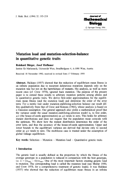 Mutation load and mutation-selection-balance in quantitative genetic