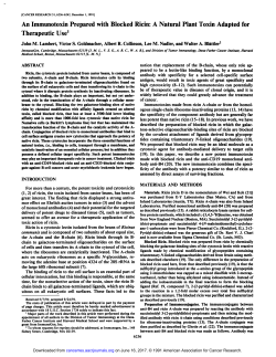 An Immunotoxin Prepared with Blocked Ricin: A Natural Plant Toxin