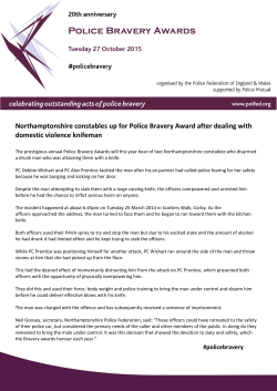 Northamptonshire constables up for Police Bravery Award after