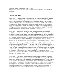 Solutions for Jan. 27 homework in STAT 220. Most of these answers