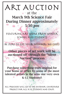 at the March 9th Science Fair During Dinner approximately 5:30 pm