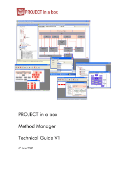 PRO JECT in a box Method Manager Technical G uide V1