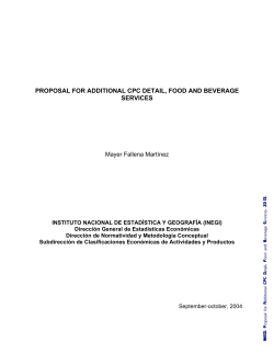 proposal for additional cpc detail, food and beverage services
