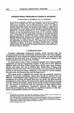 I. INTRODUCTION Canada`s submerged continental margin, which