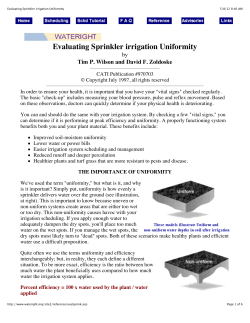 Evaluating Sprinkler irrigation Uniformity