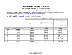 2016 Federal Poverty Guidelines