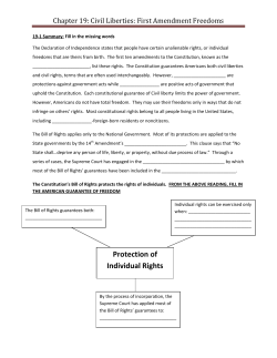 Chapter 19: Civil Liberties: First Amendment Freedoms