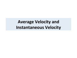 Average Velocity and Instantaneous Velocity