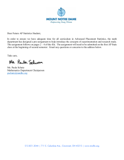 AP Statistics Summer Assignment (AP)