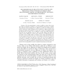 SEX DIFFERENCES IN RELATIVE FOOT LENGTH AND