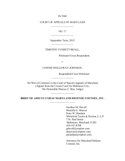 IN THE COURT OF APPEALS OF MARYLAND