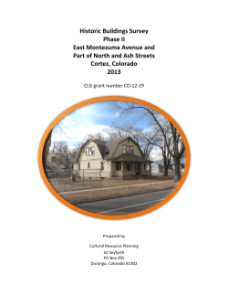 Historic Buildings Survey Phase II East Montezuma Avenue and Part