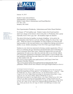 January 14, 2015 Rankin County School District Superintendent
