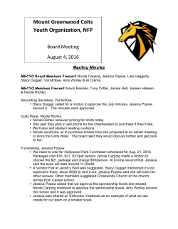 8-4-16 Meeting Minutes - Mount Greenwood Colts