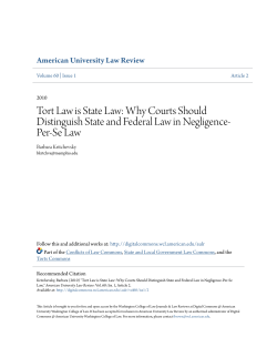 Tort Law is State Law: Why Courts Should Distinguish State and