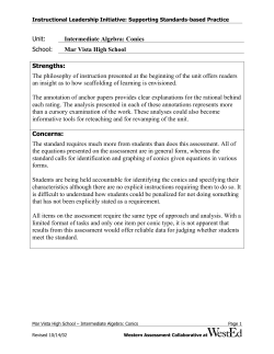 Conics Mar Vista High School (Intermediate Algebra)