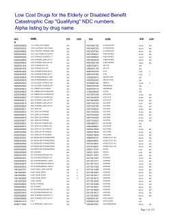MEDEL Catastrophic Cap Qualifying NDC Numbers