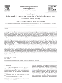 Seeing words in context: the interaction of lexical and sentence level