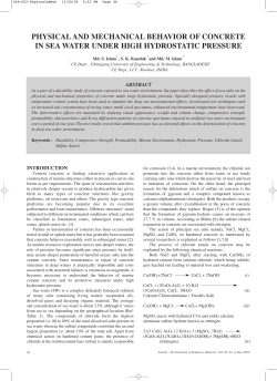 physical and mechanical behavior of concrete in sea water under