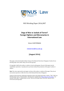 Dogs of War or Jackals of Terror? Foreign Fighters and Mercenaries