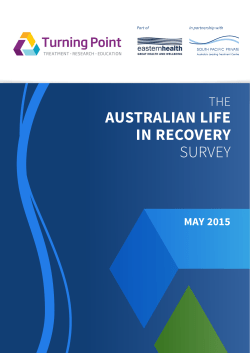 AUSTRALIAN LIFE IN RECOVERY SURVEY