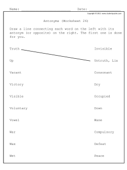 Antonyms (Worksheet 26)