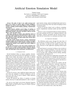 Artificial Emotion Simulation Model - AI-MAS